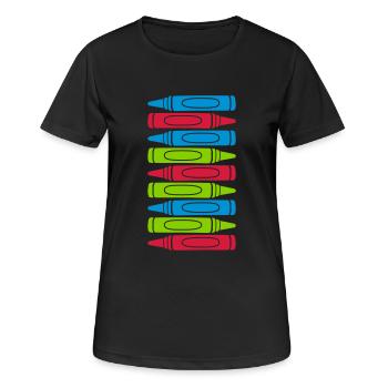 Lots of wax crayons cool design - Women's Breathable T-Shirt - black - Front - AI Model Female 172 light (172cm)