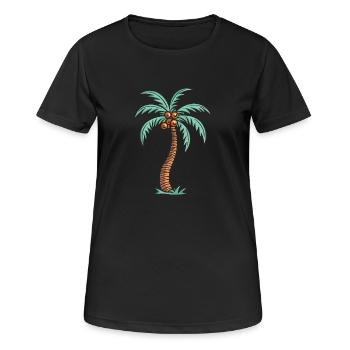 Île Palm - T-shirt respirant Femme - noir - Devant - AI Model Female 172 light (172cm)
