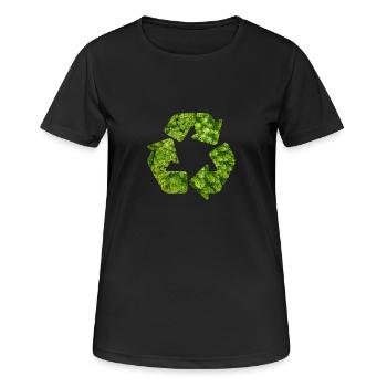 Recycle Umweltschutz Natur Wald Recycling - Frauen T-Shirt atmungsaktiv - Schwarz - Vorne - AI Model Female 172 light (172cm)