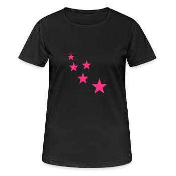 stars - Frauen T-Shirt atmungsaktiv - Schwarz - Vorne - AI Model Female 172 light (172cm)