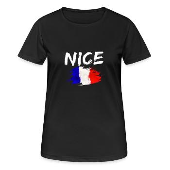 Nice France Flag Nice - Women's Breathable T-Shirt - black - Front - AI Model Female 172 light (172cm)
