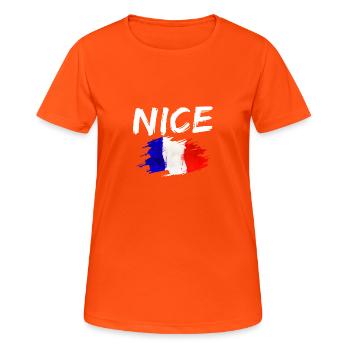 Nice France Flag Nice - Women's Breathable T-Shirt - neon orange - Front - AI Model Female 172 dark (172cm)