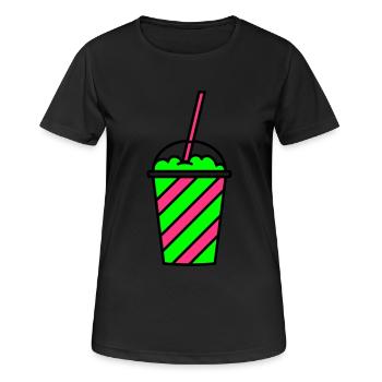 Slush Eis Becher - Frauen T-Shirt atmungsaktiv - Schwarz - Vorne - AI Model Female 172 light (172cm)