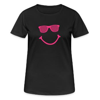 smiley - Frauen T-Shirt atmungsaktiv - Schwarz - Vorne - AI Model Female 172 light (172cm)