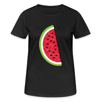 melone - Frauen T-Shirt atmungsaktiv - Schwarz - Vorne - AI Model Female 172 light (172cm)