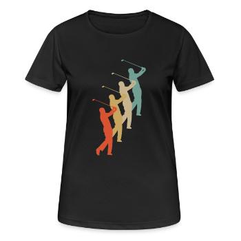 Golfeur rétro de golf de golf de style vintage - T-shirt respirant Femme - noir - Devant - AI Model Female 172 light (172cm)