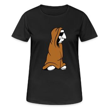 Indien ennuyé dans une couverture d’emballage drôle - T-shirt respirant Femme - noir - Devant - AI Model Female 172 light (172cm)