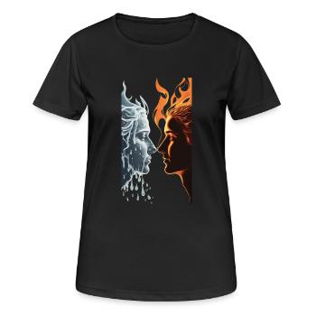 SEELENVERWANDTE VIBES - Frauen T-Shirt atmungsaktiv - Schwarz - Vorne - AI Model Female 172 light (172cm)