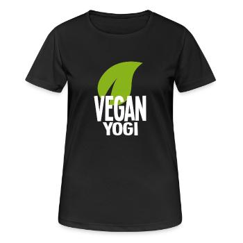 blanc T-shirt végétalien Yogi - T-shirt respirant Femme - noir - Devant - AI Model Female 172 light (172cm)