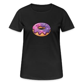 Kosmische Galaxie Donut - Frauen T-Shirt atmungsaktiv - Schwarz - Vorne - AI Model Female 172 light (172cm)