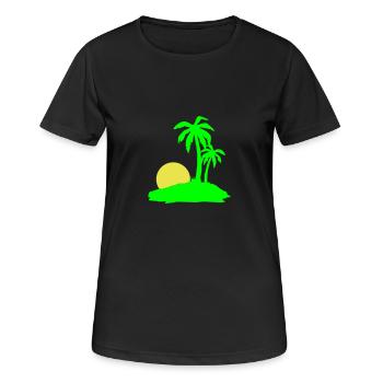 Palm beach sun - Women's Breathable T-Shirt - black - Front - AI Model Female 172 light (172cm)