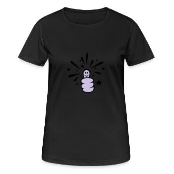 Daumen hoch / thumb up (sparkly, 2c) - Women's Breathable T-Shirt - black - Front - AI Model Female 172 light (172cm)