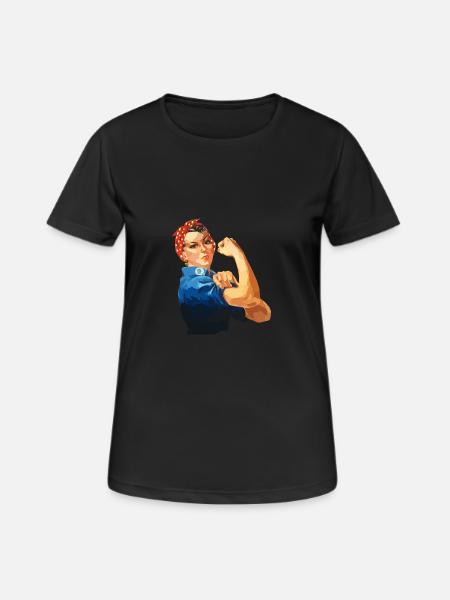Starke Frau - Frauen T-Shirt atmungsaktiv - Schwarz
