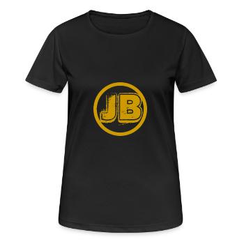 Stuff mit dem JB-Logo - Frauen T-Shirt atmungsaktiv - Schwarz - Vorne - AI Model Female 172 light (172cm)