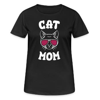 Maman chat - T-shirt respirant Femme - noir - Devant - AI Model Female 172 light (172cm)