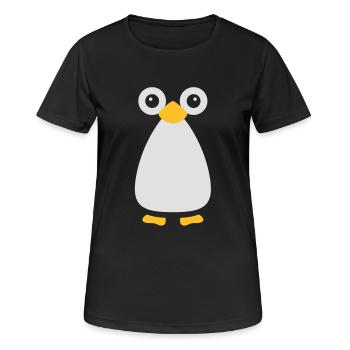 Vecteur mignon pingouin - T-shirt respirant Femme - noir - Devant - AI Model Female 172 light (172cm)