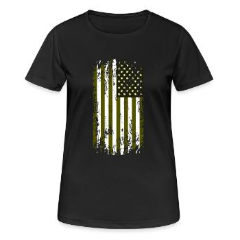 United States grunge flag - T-shirt respirant Femme - noir - Devant - AI Model Female 172 light (172cm)