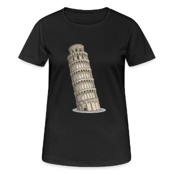 Tour de Pise - T-shirt respirant Femme - noir - Devant - AI Model Female 172 light (172cm)