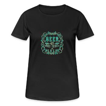 Bière fraîche La bière aide à rendre les choses pas suceres - T-shirt respirant Femme - noir - Devant - AI Model Female 172 light (172cm)