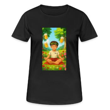Méditation sur le jus de pomme - T-shirt respirant Femme - noir - Devant - AI Model Female 172 light (172cm)