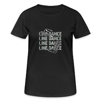Danse en ligne Danse en ligne Danse en ligne Danse - T-shirt respirant Femme - noir - Devant - AI Model Female 172 light (172cm)