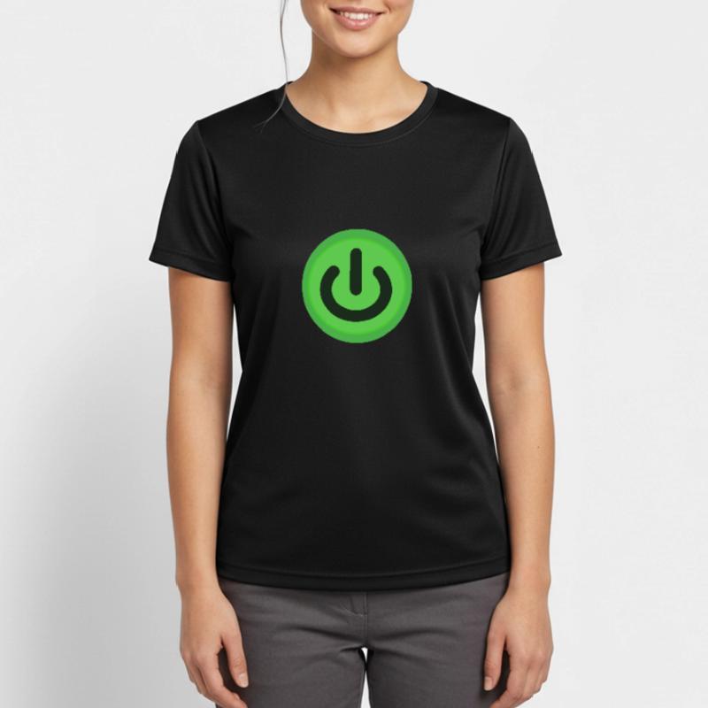 On / Off button Power Button Switch Women's Breathable T-Shirt