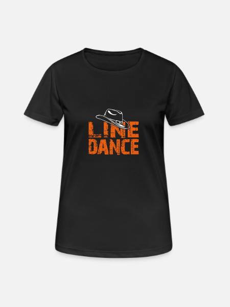 Line Dance Zeit Line Dancing Tanzen. Dekoratives L - Frauen T-Shirt atmungsaktiv - Schwarz