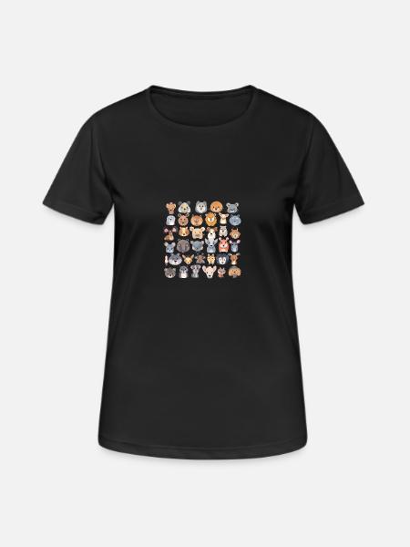 Animaux - T-shirt respirant Femme - noir