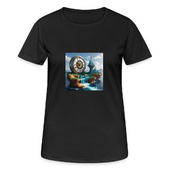 Horloge d’art - T-shirt respirant Femme - noir - Devant - AI Model Female 172 light (172cm)
