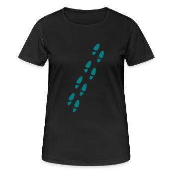 Impressions de chaussure - T-shirt respirant Femme - noir - Devant - AI Model Female 172 light (172cm)