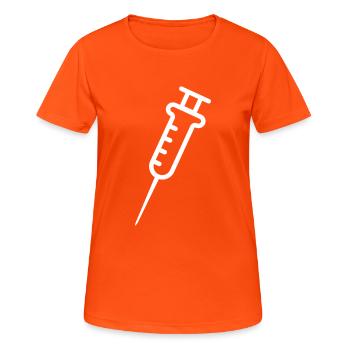 Seringue blanche, graphique vectoriel - T-shirt respirant Femme - orange néon - Devant - AI Model Female 172 dark (172cm)