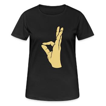 Perfect very tasty hand gesture - Women's Breathable T-Shirt - black - Front - AI Model Female 172 light (172cm)