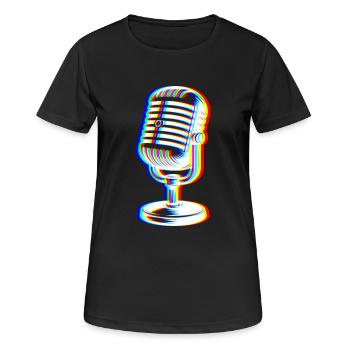 Micro Glitch – Art Sonore - T-shirt respirant Femme - noir - Devant - AI Model Female 172 light (172cm)