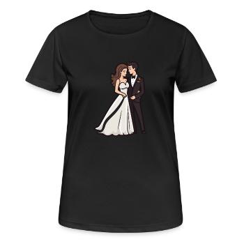 Couple Wedding Bride Groom - Women's Breathable T-Shirt - black - Front - AI Model Female 172 light (172cm)
