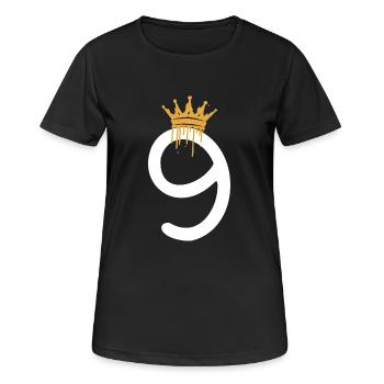 9 - Frauen T-Shirt atmungsaktiv - Schwarz - Vorne - AI Model Female 172 light (172cm)