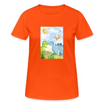 Dino - Women's Breathable T-Shirt - neon orange - Front - AI Model Female 172 dark (172cm)
