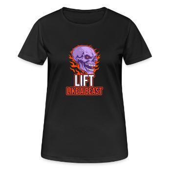 Heben Sie den Schädel wie ein Biest an - Frauen T-Shirt atmungsaktiv - Schwarz - Vorne - AI Model Female 172 light (172cm)