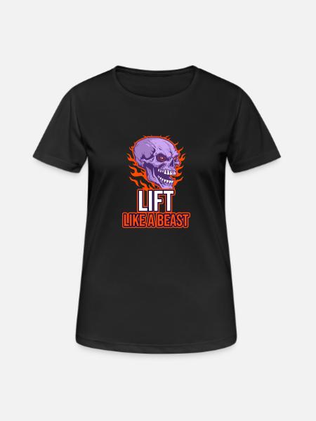 Lift Like A Beast Skull - Women's Breathable T-Shirt - black