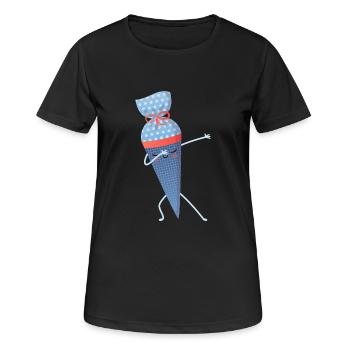 Formation en classe - Schultüte tamponnant DAB - T-shirt respirant Femme - noir - Devant - AI Model Female 172 light (172cm)