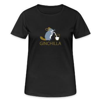 Ginchilla for Gin Chiller - Women's Breathable T-Shirt - black - Front - AI Model Female 172 light (172cm)