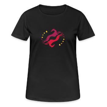 Lévriers tête-bêche - T-shirt respirant Femme - noir - Devant - AI Model Female 172 light (172cm)
