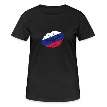 Russie - T-shirt respirant Femme - noir - Devant - AI Model Female 172 light (172cm)