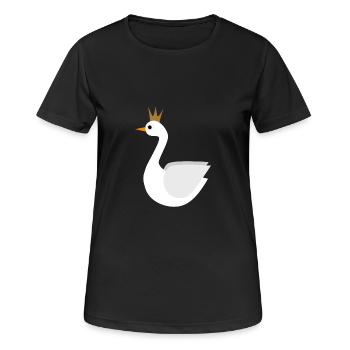Schwan - Frauen T-Shirt atmungsaktiv - Schwarz - Vorne - AI Model Female 172 light (172cm)