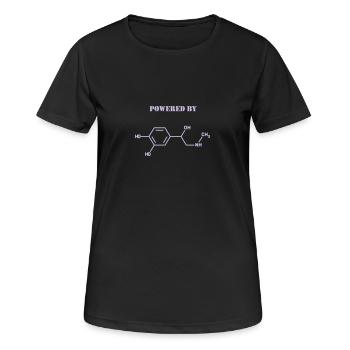 Präsentiert von Adrenalin - Frauen T-Shirt atmungsaktiv - Schwarz - Vorne - AI Model Female 172 light (172cm)