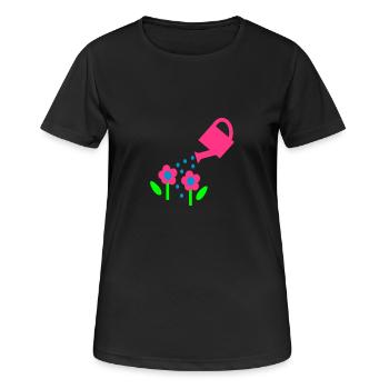 Gießkanne - Frauen T-Shirt atmungsaktiv - Schwarz - Vorne - AI Model Female 172 light (172cm)