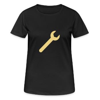 Schraubenschlüssel,Werkzeug,Hammer,Zange,Arbeit, - Frauen T-Shirt atmungsaktiv - Schwarz - Vorne - AI Model Female 172 light (172cm)