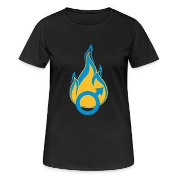 maennlich mann mars symbol kerl junge feuer flamme - Frauen T-Shirt atmungsaktiv - Schwarz - Vorne - AI Model Female 172 light (172cm)