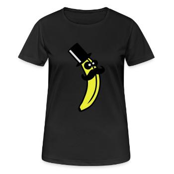 Sir Mustache Banana - Frauen T-Shirt atmungsaktiv - Schwarz - Vorne - AI Model Female 172 light (172cm)