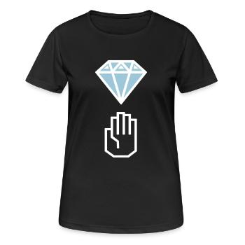 Diamond hands - Frauen T-Shirt atmungsaktiv - Schwarz - Vorne - AI Model Female 172 light (172cm)