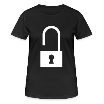 Schloss offen - Frauen T-Shirt atmungsaktiv - Schwarz - Vorne - AI Model Female 172 light (172cm)